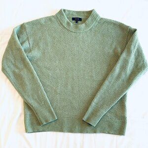 Alpaca & Wool Blend Quince Green Crew Neck Sweater